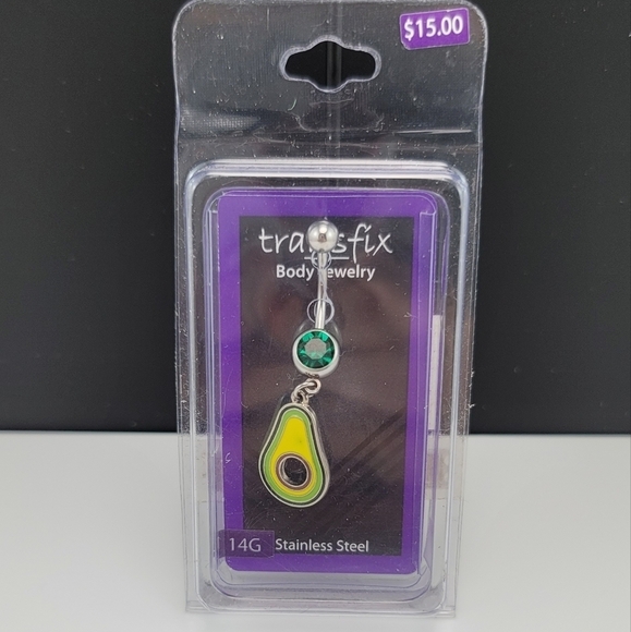 Avocado stainless steel belly button piercing NWT - Picture 1 of 2